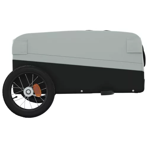 Fekete-szürke vas kerékpár-utánfutó 30 kg