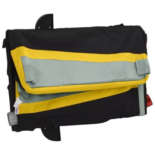 Fekete-sárga vas kerékpár-utánfutó 30 kg