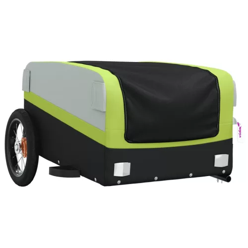 Fekete-zöld vas kerékpár-utánfutó 30 kg