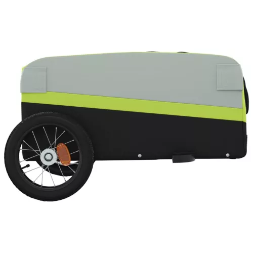 Fekete-zöld vas kerékpár-utánfutó 30 kg