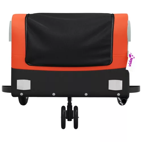 Fekete-narancssárga vas kerékpár-utánfutó 30 kg
