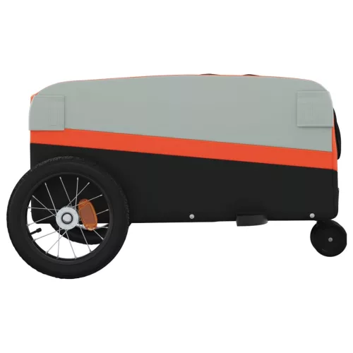 Fekete-narancssárga vas kerékpár-utánfutó 30 kg