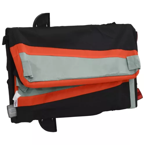 Fekete-narancssárga vas kerékpár-utánfutó 30 kg
