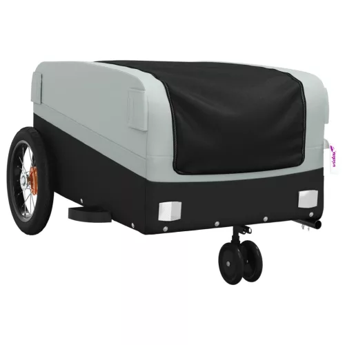 Fekete-szürke vas kerékpár-utánfutó 30 kg