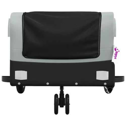 Fekete-szürke vas kerékpár-utánfutó 30 kg
