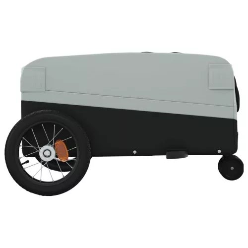 Fekete-szürke vas kerékpár-utánfutó 30 kg