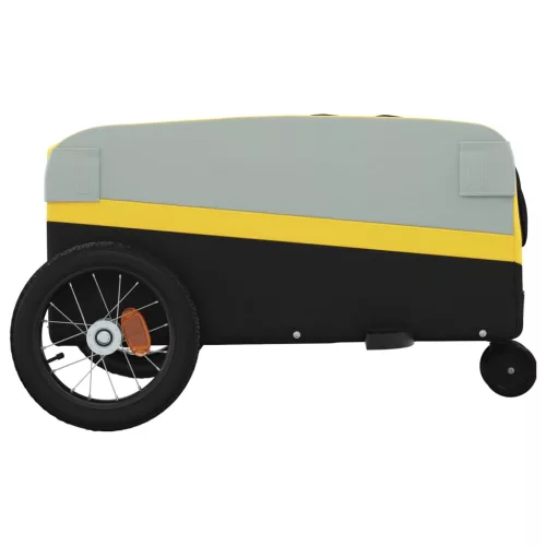 Fekete-sárga vas kerékpár-utánfutó 30 kg