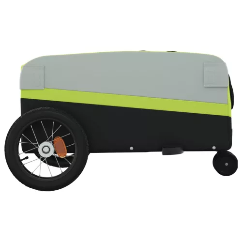 Fekete-zöld vas kerékpár-utánfutó 30 kg