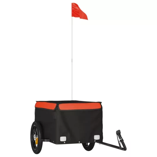 Fekete-narancssárga vas kerékpár-utánfutó 30 kg