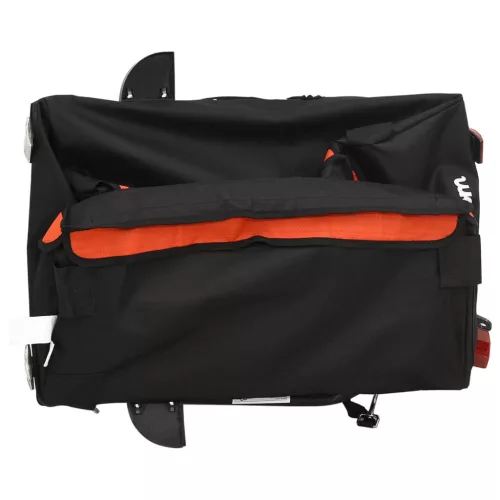 Fekete-narancssárga vas kerékpár-utánfutó 30 kg