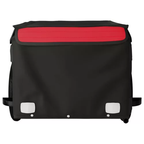 Fekete-piros vas kerékpár-utánfutó 30 kg