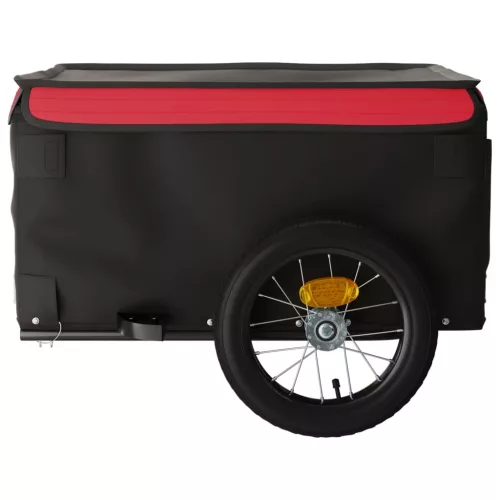 Fekete-piros vas kerékpár-utánfutó 30 kg