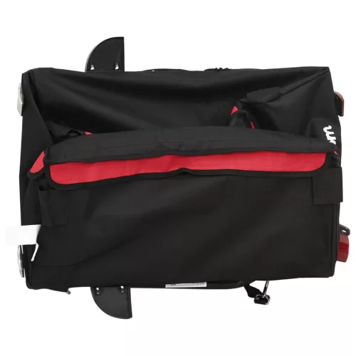 Fekete-piros vas kerékpár-utánfutó 30 kg