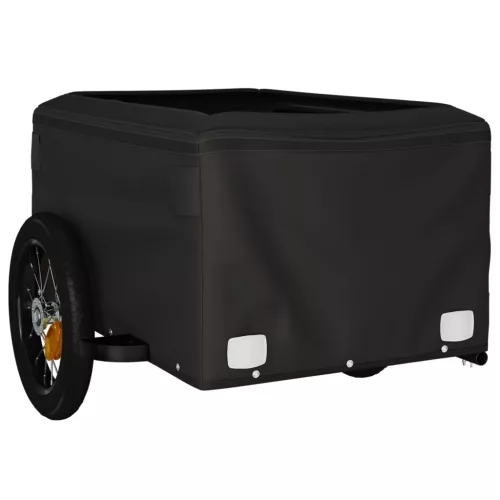 Fekete-kék vas kerékpár-utánfutó 30 kg