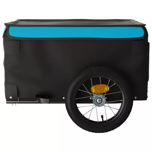 Fekete-kék vas kerékpár-utánfutó 30 kg