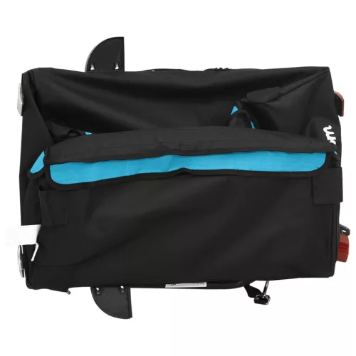 Fekete-kék vas kerékpár-utánfutó 30 kg