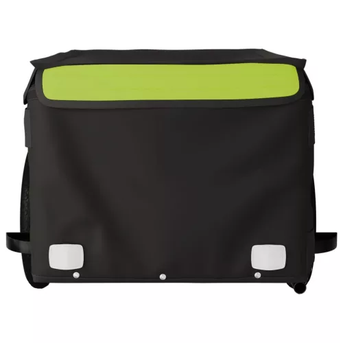 Fekete-zöld vas kerékpár-utánfutó 30 kg