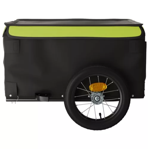 Fekete-zöld vas kerékpár-utánfutó 30 kg