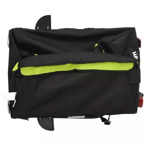Fekete-zöld vas kerékpár-utánfutó 30 kg
