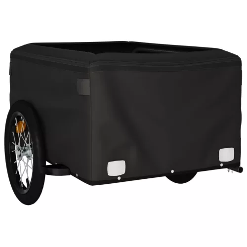 Fekete-sárga vas kerékpár-utánfutó 45 kg
