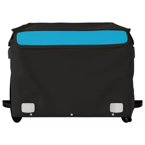 Fekete-kék vas kerékpár-utánfutó 45 kg