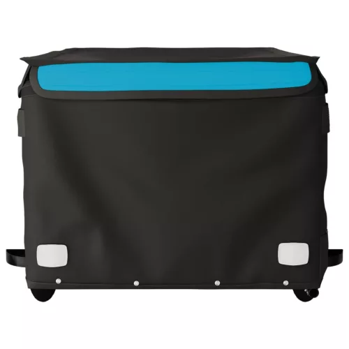 Fekete-kék vas kerékpár-utánfutó 45 kg
