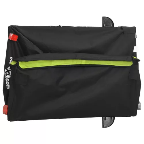 Fekete-zöld vas kerékpár-utánfutó 45 kg