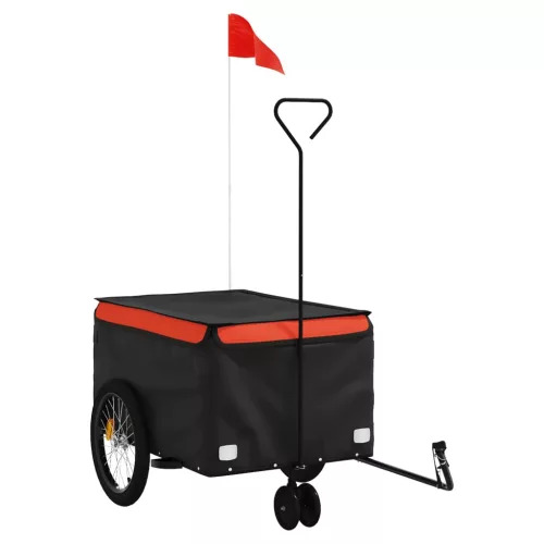 Fekete-narancssárga vas kerékpár-utánfutó 30 kg