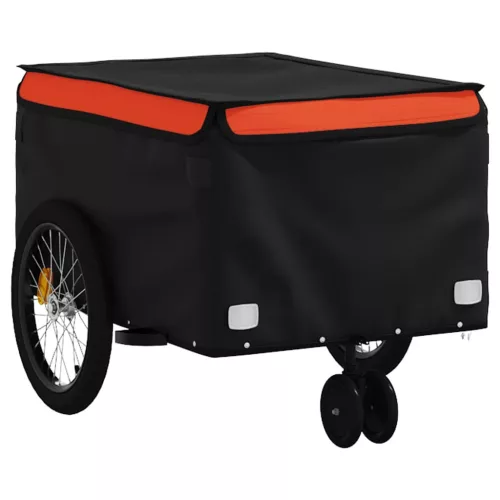 Fekete-narancssárga vas kerékpár-utánfutó 30 kg