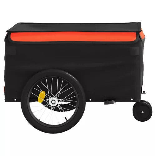 Fekete-narancssárga vas kerékpár-utánfutó 30 kg