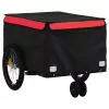 Fekete-piros vas kerékpár-utánfutó 30 kg
