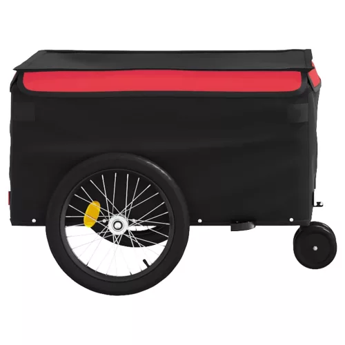 Fekete-piros vas kerékpár-utánfutó 30 kg
