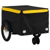 Fekete-sárga vas kerékpár-utánfutó 30 kg