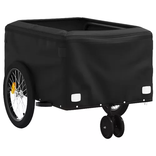 Fekete-sárga vas kerékpár-utánfutó 30 kg