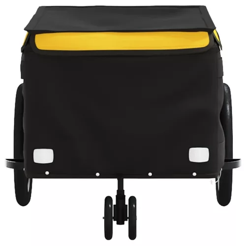Fekete-sárga vas kerékpár-utánfutó 30 kg