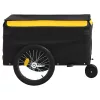 Fekete-sárga vas kerékpár-utánfutó 30 kg