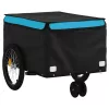 Fekete-kék vas kerékpár-utánfutó 30 kg