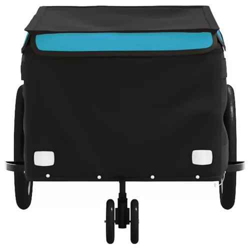 Fekete-kék vas kerékpár-utánfutó 30 kg