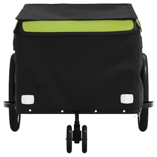 Fekete-zöld vas kerékpár-utánfutó 30 kg