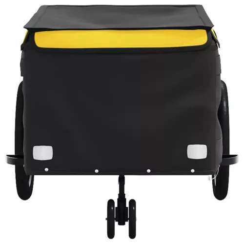 Fekete-sárga vas kerékpár-utánfutó 45 kg