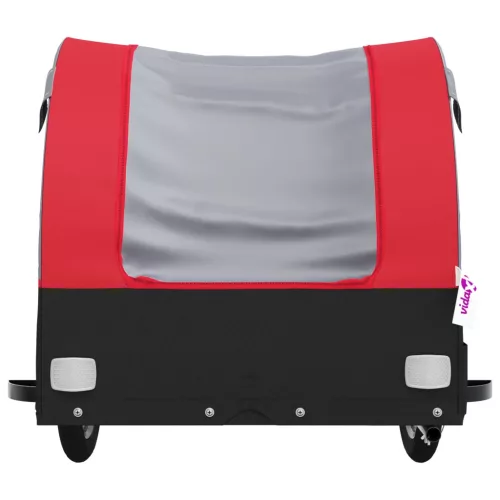 Fekete-piros vas kerékpár-utánfutó 30 kg