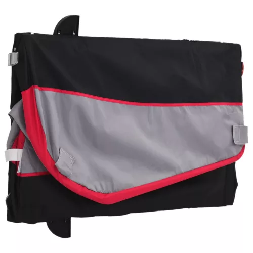 Fekete-piros vas kerékpár-utánfutó 30 kg