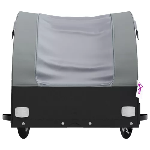 Fekete-szürke vas kerékpár-utánfutó 30 kg