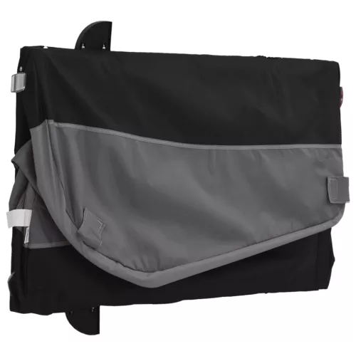 Fekete-szürke vas kerékpár-utánfutó 30 kg