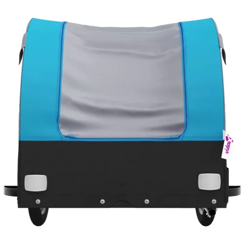 Fekete-kék vas kerékpár-utánfutó 30 kg