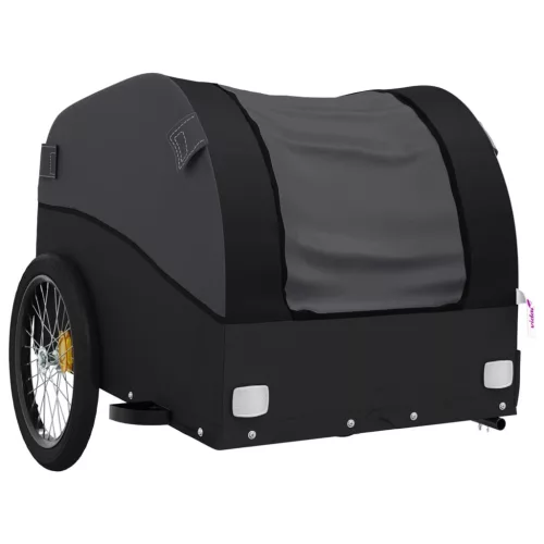 Fekete vas kerékpár-utánfutó 30 kg