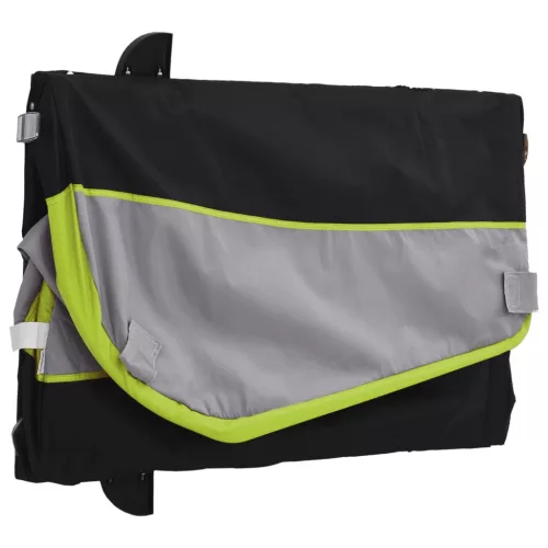 Fekete-zöld vas kerékpár-utánfutó 30 kg