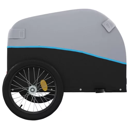 Fekete-kék vas kerékpár-utánfutó 45 kg