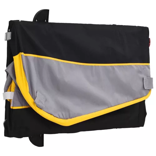 Fekete-sárga vas kerékpár-utánfutó 45 kg