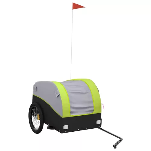 Fekete-zöld vas kerékpár-utánfutó 45 kg